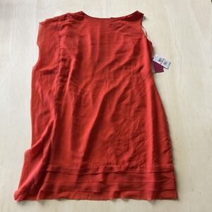 Vince Camuto Dress Womens 10 Red Sleeveless Pleated Hem Sheath Knee Length Lined